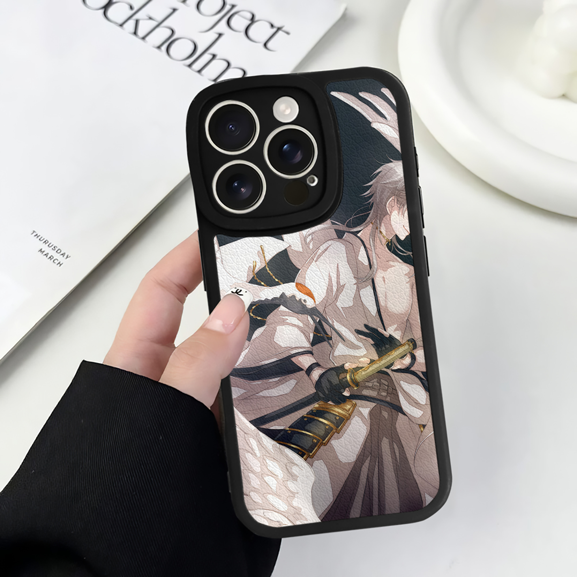 （画像用） 刀剣乱舞 Touken Ranbu 【iPhone 16シリーズ対応】シリコンスマホケース（レザー調） 材質：シリコン